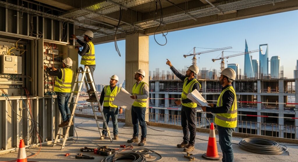 تنفيذ أعمال كهرباء مباني في الرياض